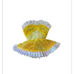 Vintage 1995 Foam 'n Color Barbie Dress Barbie Outfit Yellow/White Mini Dress